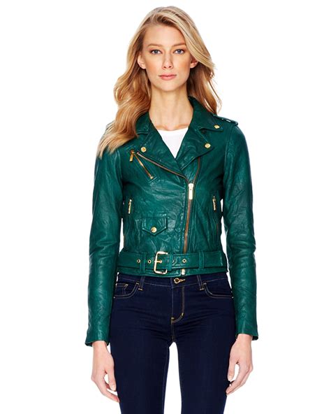 michael michael kors crinkled leather moto jacket|michael kors asymmetrical leather jacket.